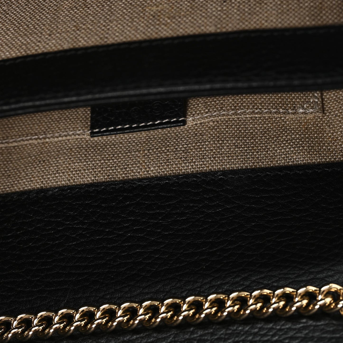 Dollar Calfskin Small Interlocking G Shoulder Bag Black Black