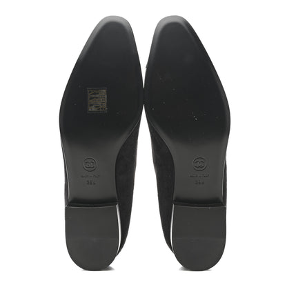 Chanel Suede Kidskin Lambskin Patent Calfskin Cap Toe CC Mary Jane Flats 39.5 Black 6 of 9