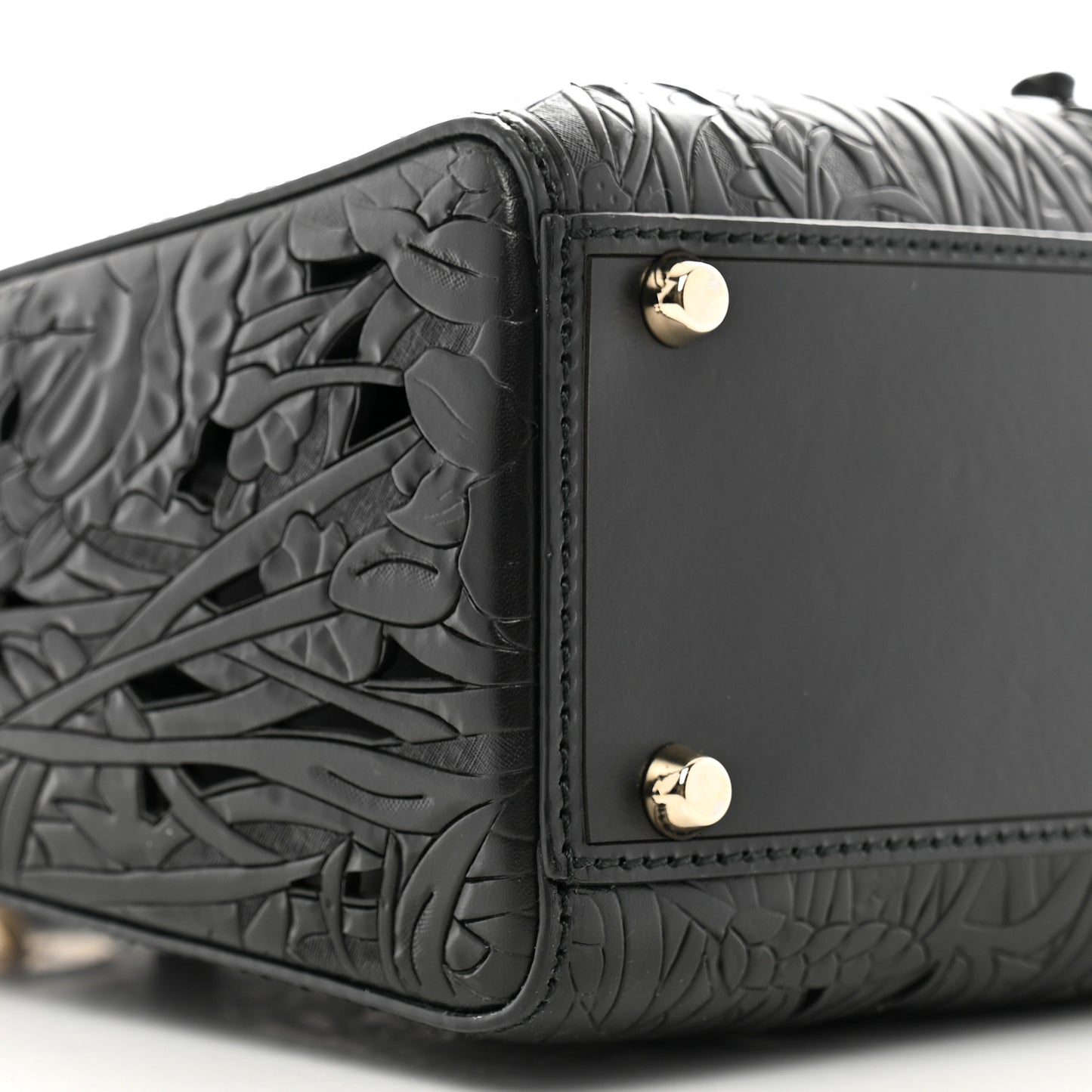 Calfskin Laser Cut Large Lady Dior Black
