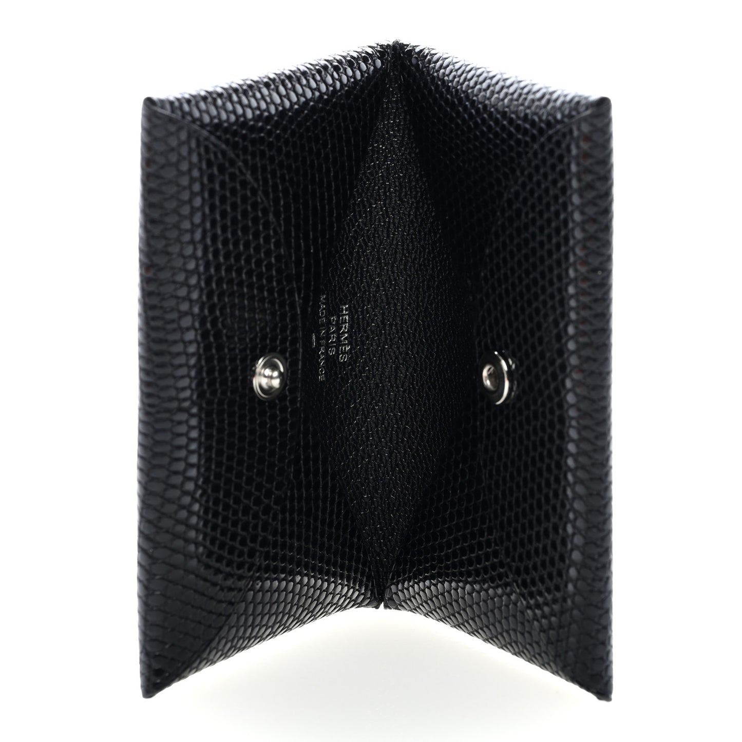 Lizard Calvi Card Case Black