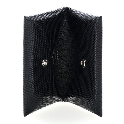 Hermes Lizard Calvi Card Case Black 5 of 6