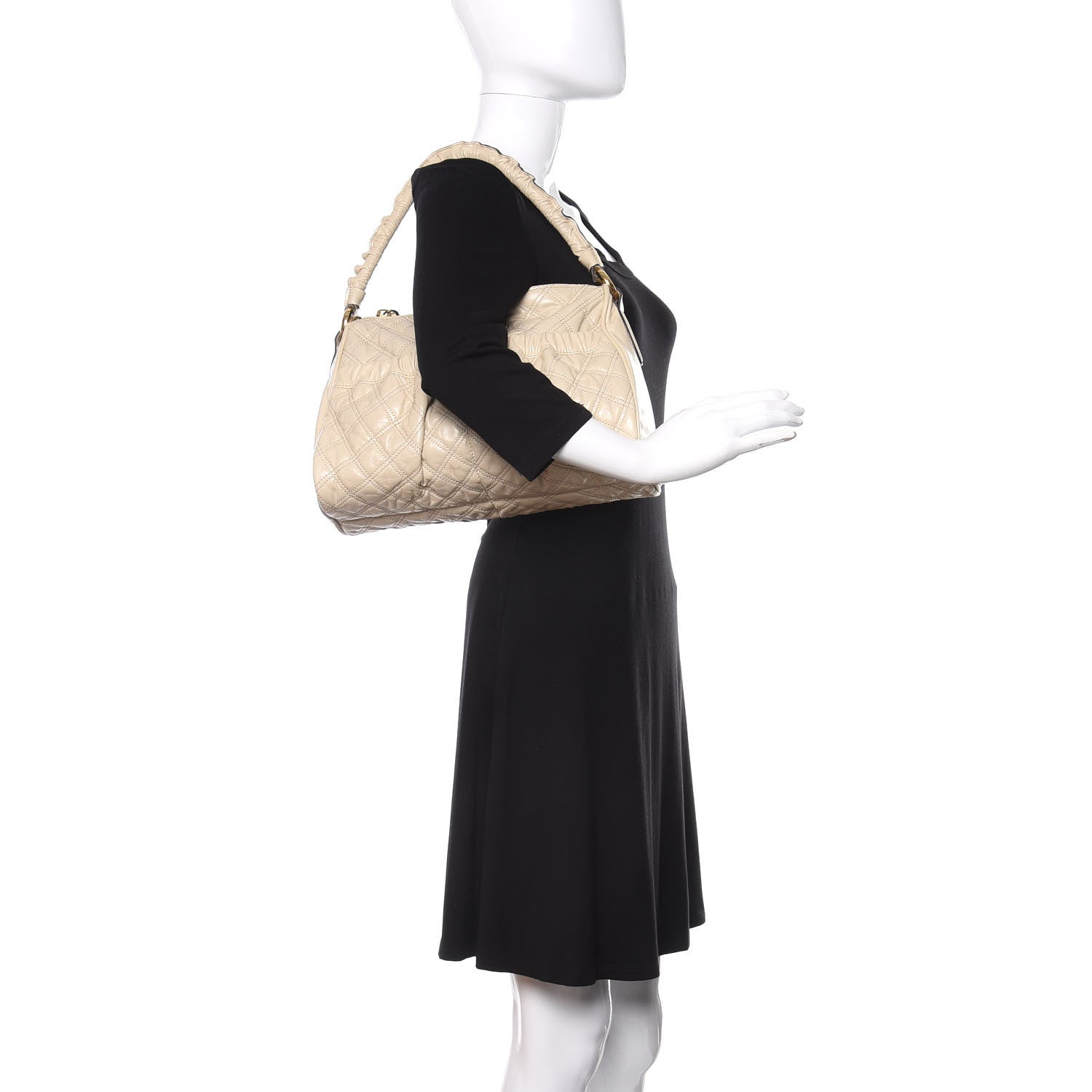 Marc Jacobs Calfskin Quilted Julianne Shoulder Bag Milk 3 of 14