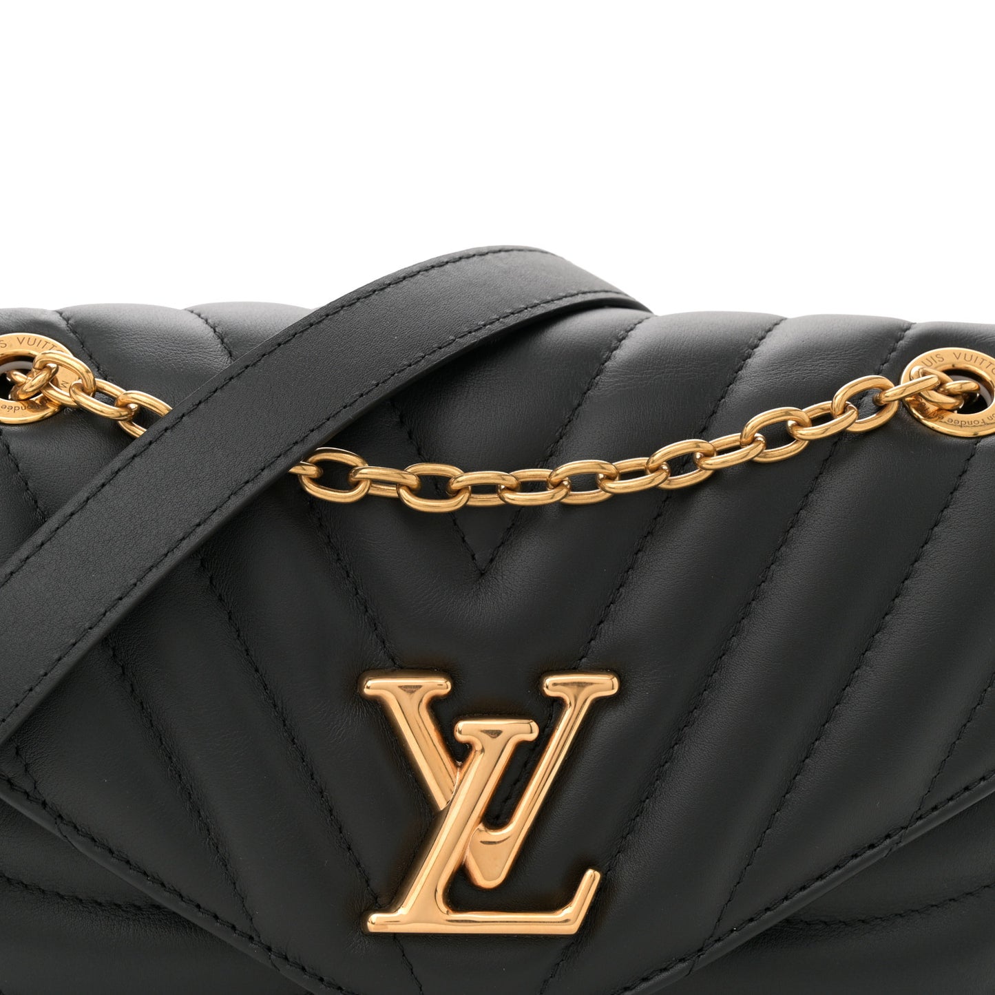 Calfskin LV New Wave Chain Bag Black