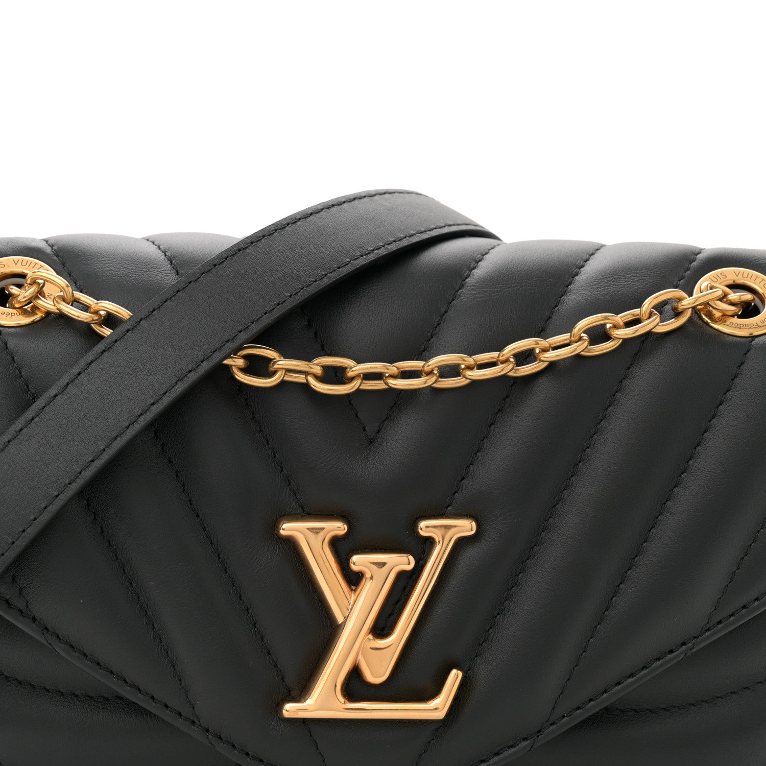 Louis Vuitton Calfskin LV New Wave Chain Bag Black 7 of 10
