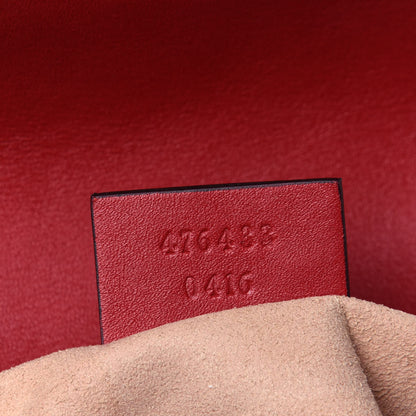 Gucci Calfskin Matelasse Super Mini GG Marmont Shoulder Bag Hibiscus Red 6 of 10