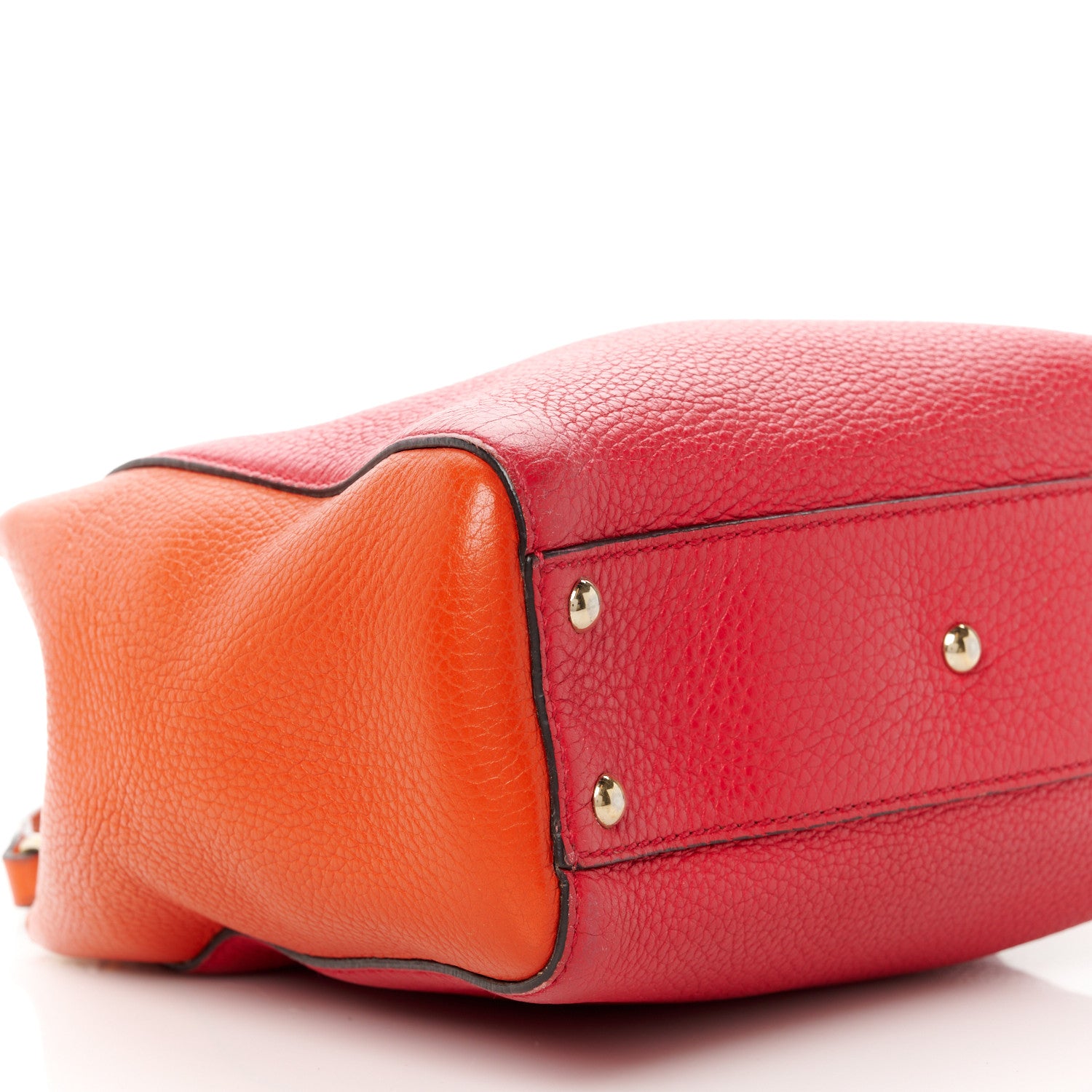 Gucci Calfskin Mini Bamboo Shopper Tote Fuchsia Orange 12 of 13