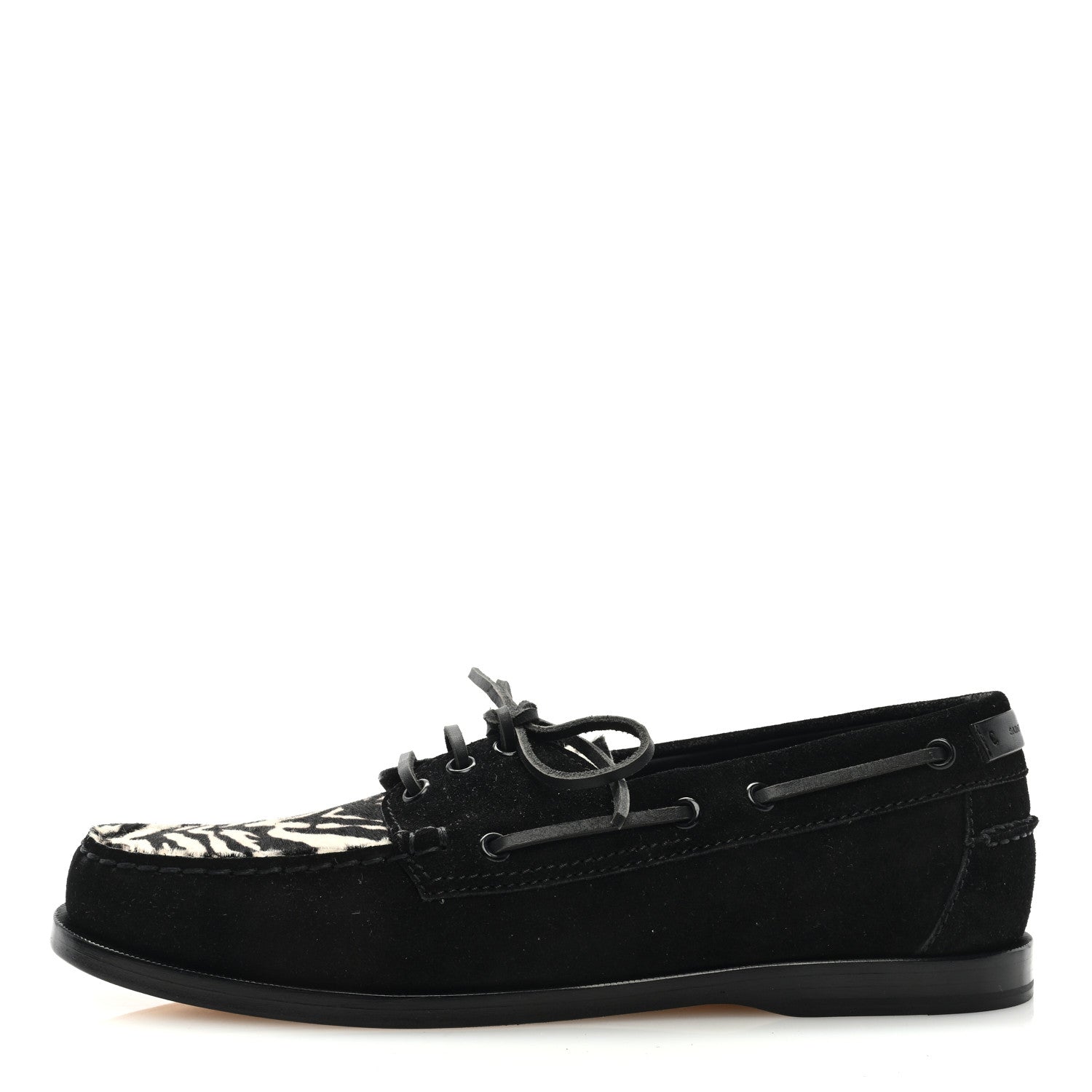 Saint Laurent Suede Calf Hair Zebra Penny Loafers 41 Black White 1 of 7