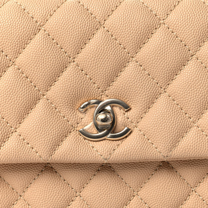 Chanel Caviar Lizard Embossed Quilted Mini Coco Handle Flap Beige 8 of 11