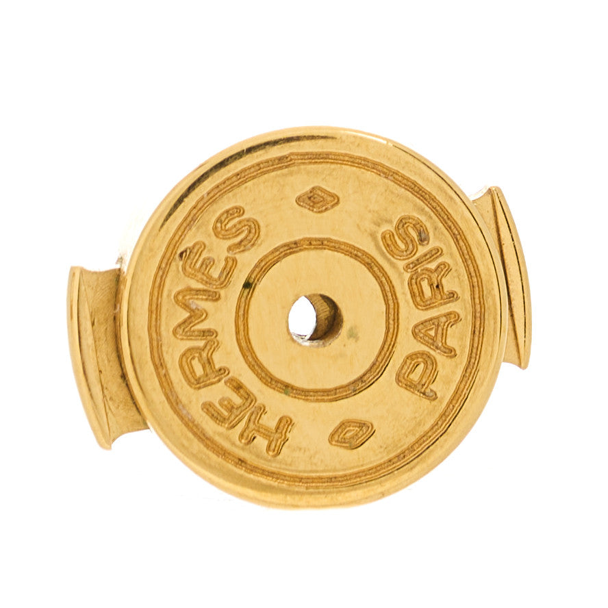 Hermes Gold Lacquered Cage d'H Earrings Ecru 5 of 5