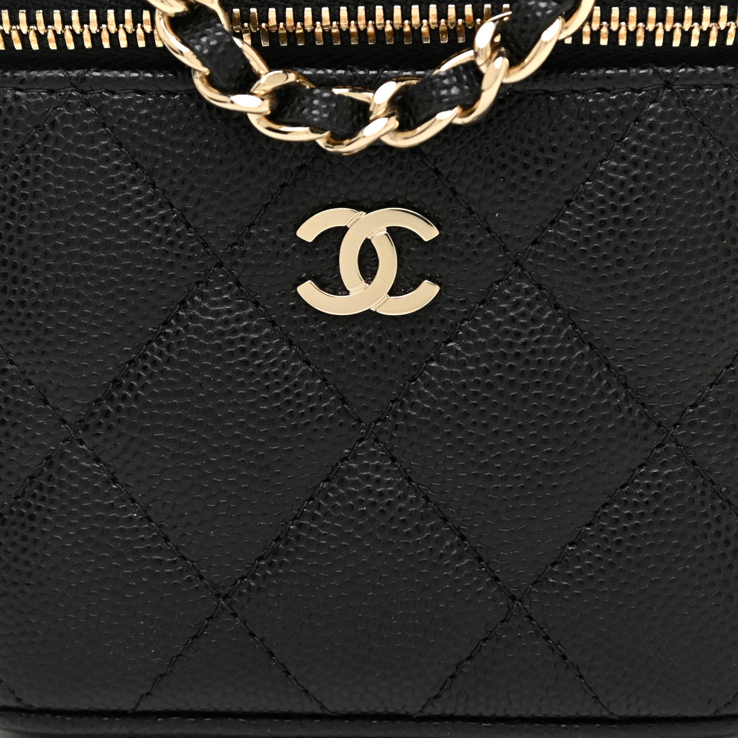Chanel Caviar Quilted Mini Vanity Case With Chain Black 7 of 10