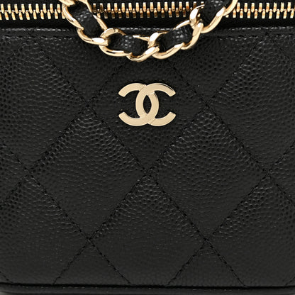 Chanel Caviar Quilted Mini Vanity Case With Chain Black 7 of 10