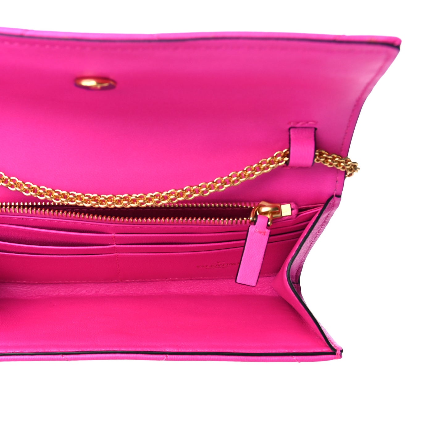 Nappa Roman Stud Wallet On Chain Pink PP