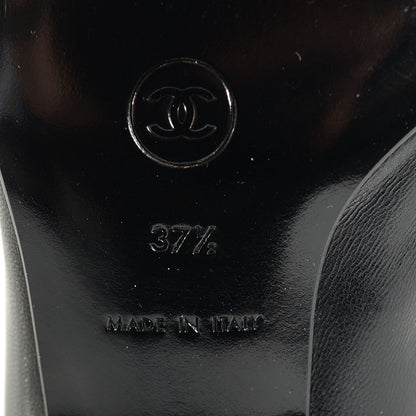 Chanel Lambskin Square Toe Pumps 37.5 Black 6 of 8