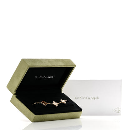 Van Cleef & Arpels 18K Yellow Gold Tiger Eye 5 Motifs Vintage Alhambra Bracelet 6 of 6