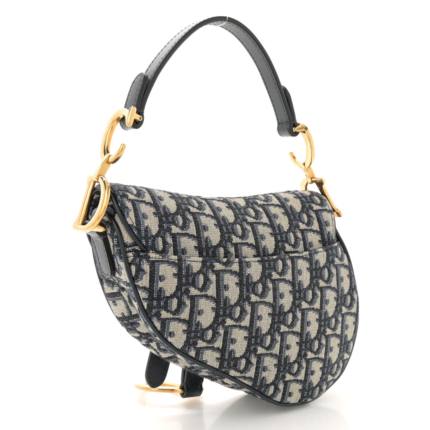 Christian Dior Oblique Mini Saddle Bag Blue 3 of 10