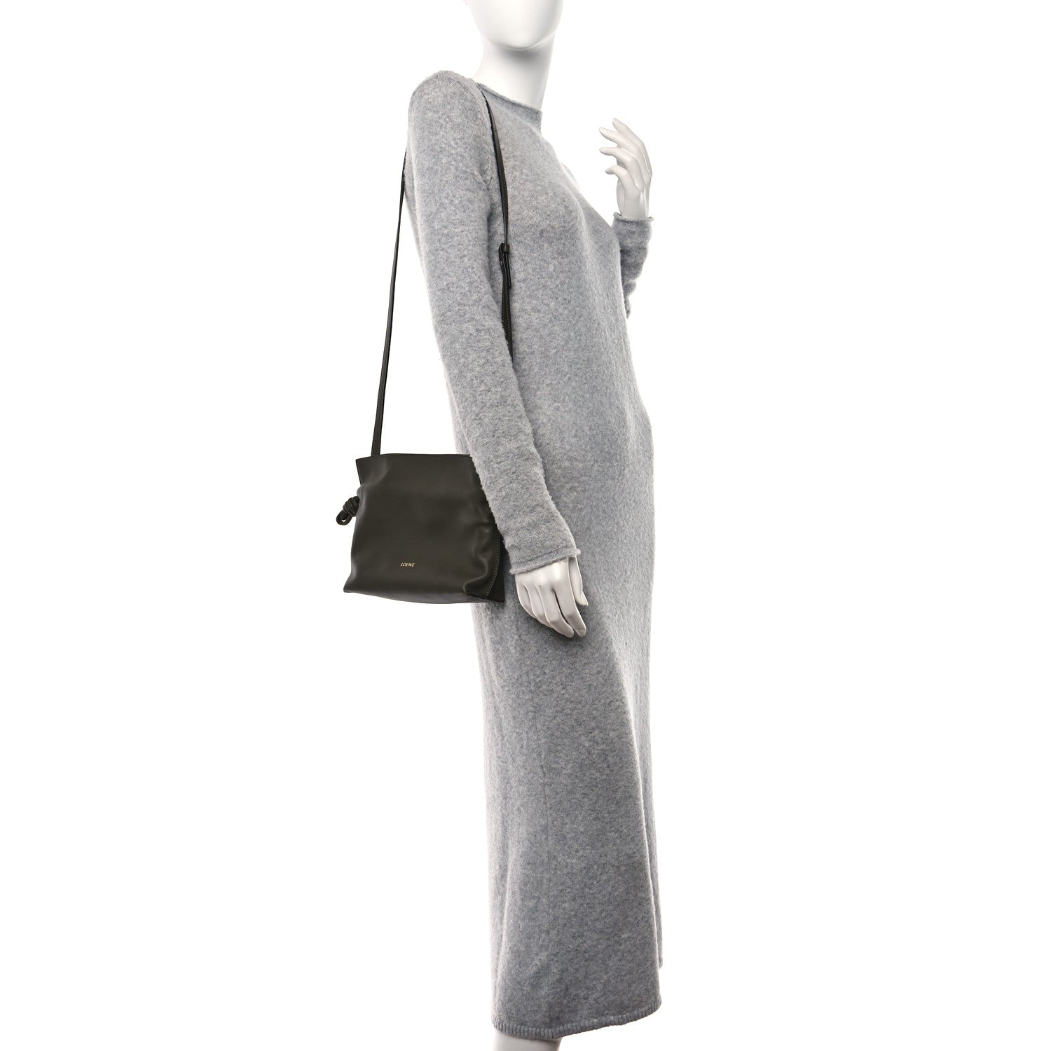 Loewe Calfskin Mini Flamenco Knot Clutch Dark Khaki 2 of 11