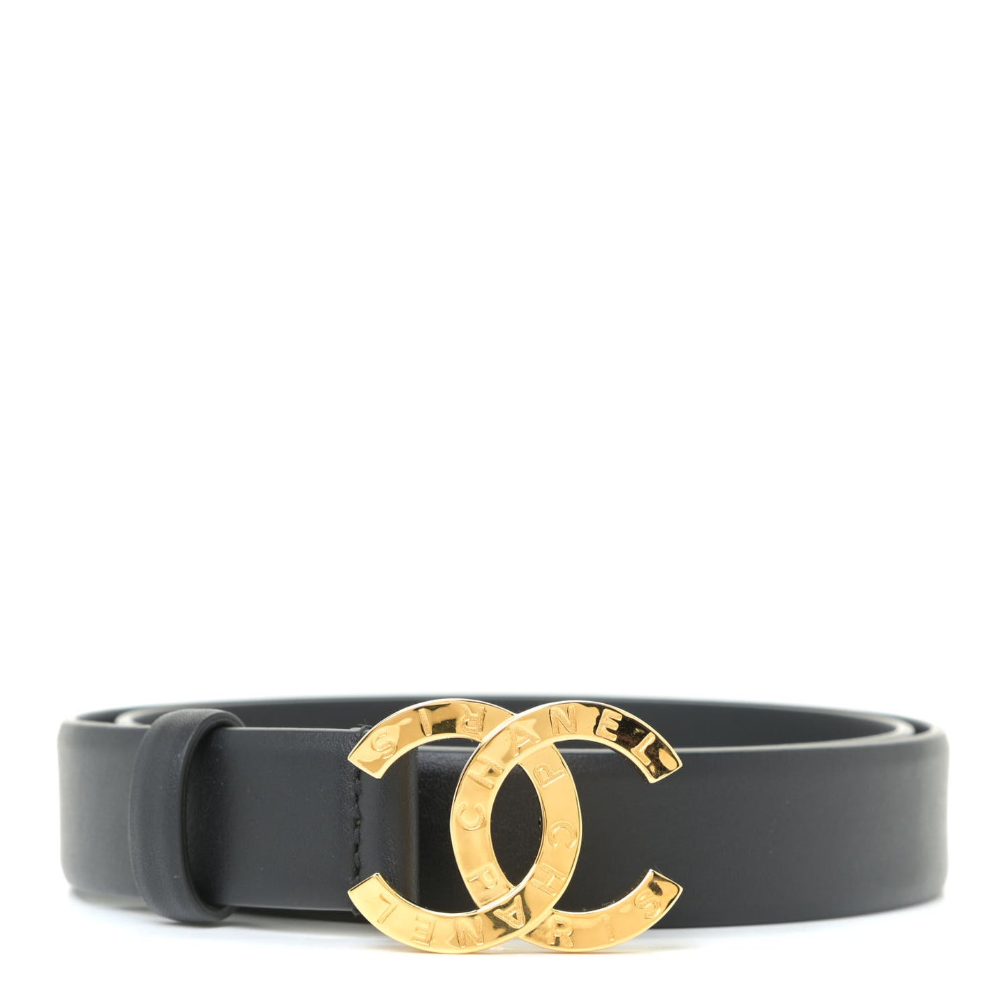 Calfskin Paris Button CC Belt 80 32 Black