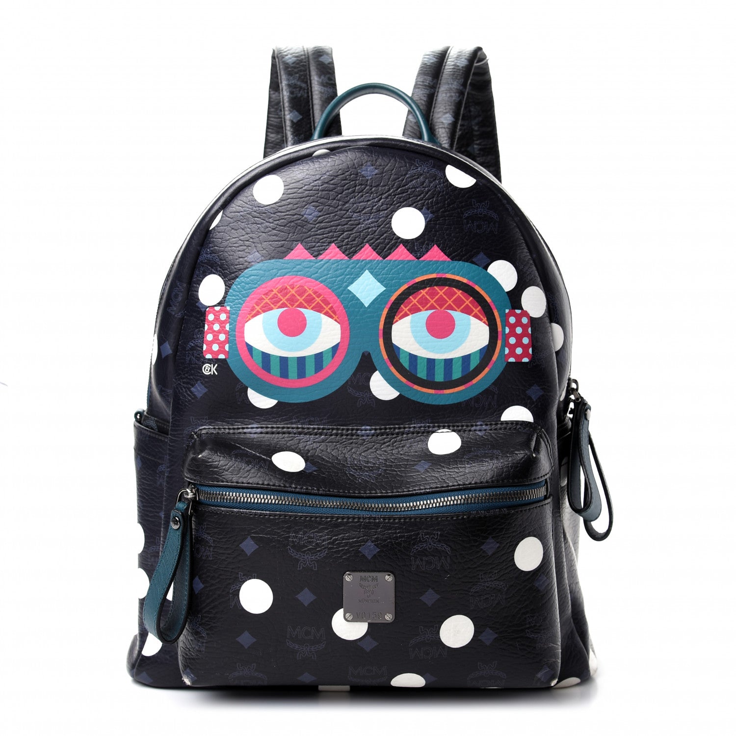 MCM Wrinkled Visetos Small Craig & Karl Beyond Snowdome Backpack Black 1 of 8