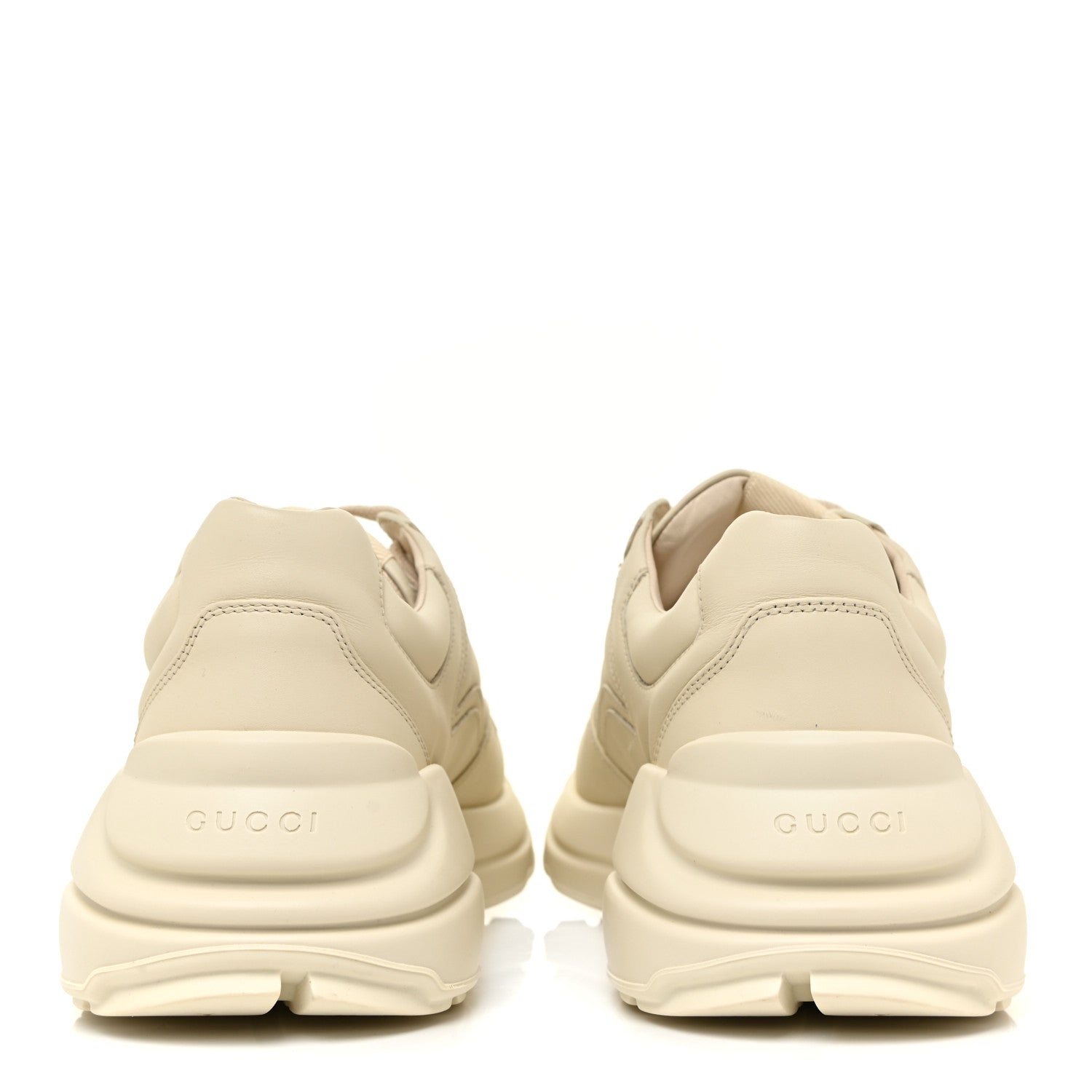 Gucci Calfskin Interlocking G Logo Mens Rhyton Sneakers 8 Ivory 4 of 9