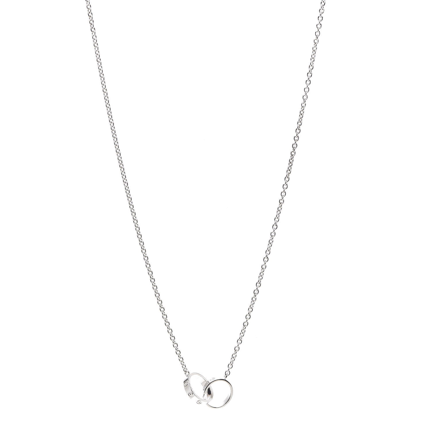 Cartier 18K White Gold Interlocking LOVE Necklace 1 of 8