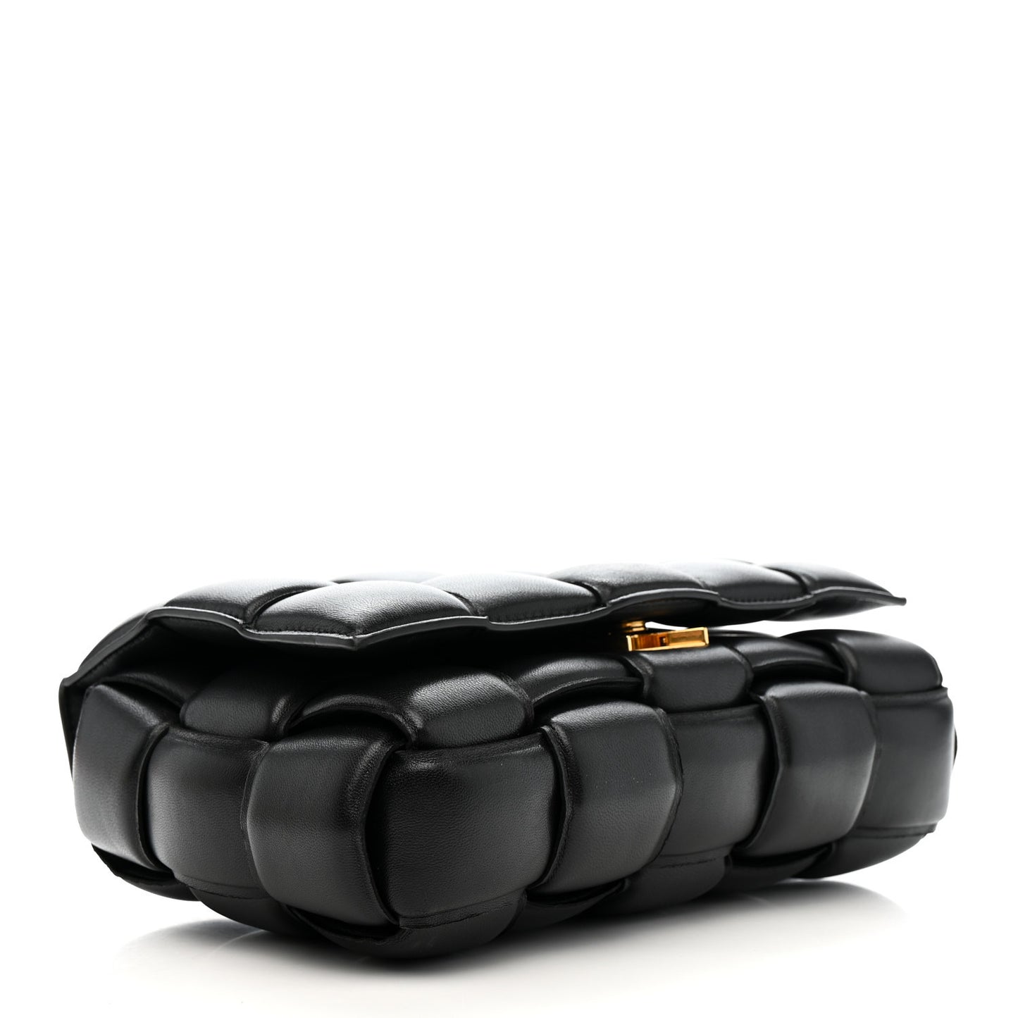 Nappa Maxi Intreccio Padded Cassette Crossbody Bag Black