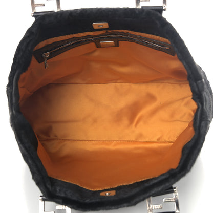 Fendi Calf Hair Small FF Tote Black 5 of 14