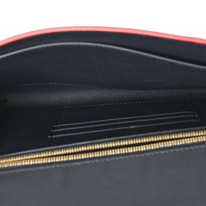 Celine Smooth Calfskin Trotteur Clutch Navy Blue Red 4 of 7