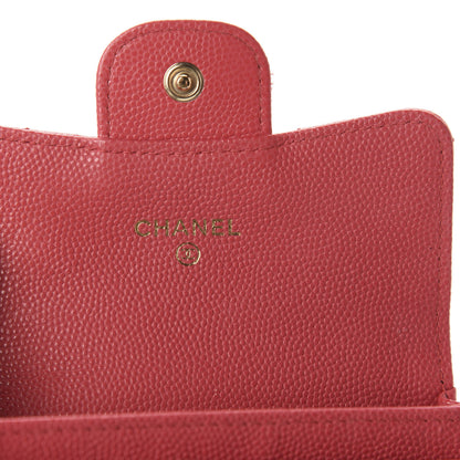 Chanel Caviar Quilted Flap Card Holder Wallet Dark Pink 6 of 9
