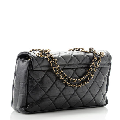 Chanel Aged Calfskin Quilted Medium Pondichery Flap Black 3 of 7
