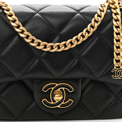 Chanel Lambskin Enamel Quilted Mini Pending CC Square Flap Black 9 of 11