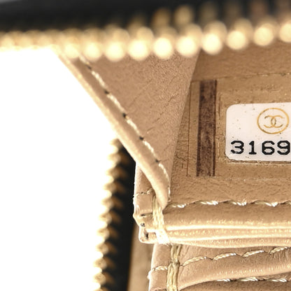 Chanel Lambskin Metal Quilted Extra Mini Vanity Case With Chain Black Gold 7 of 10