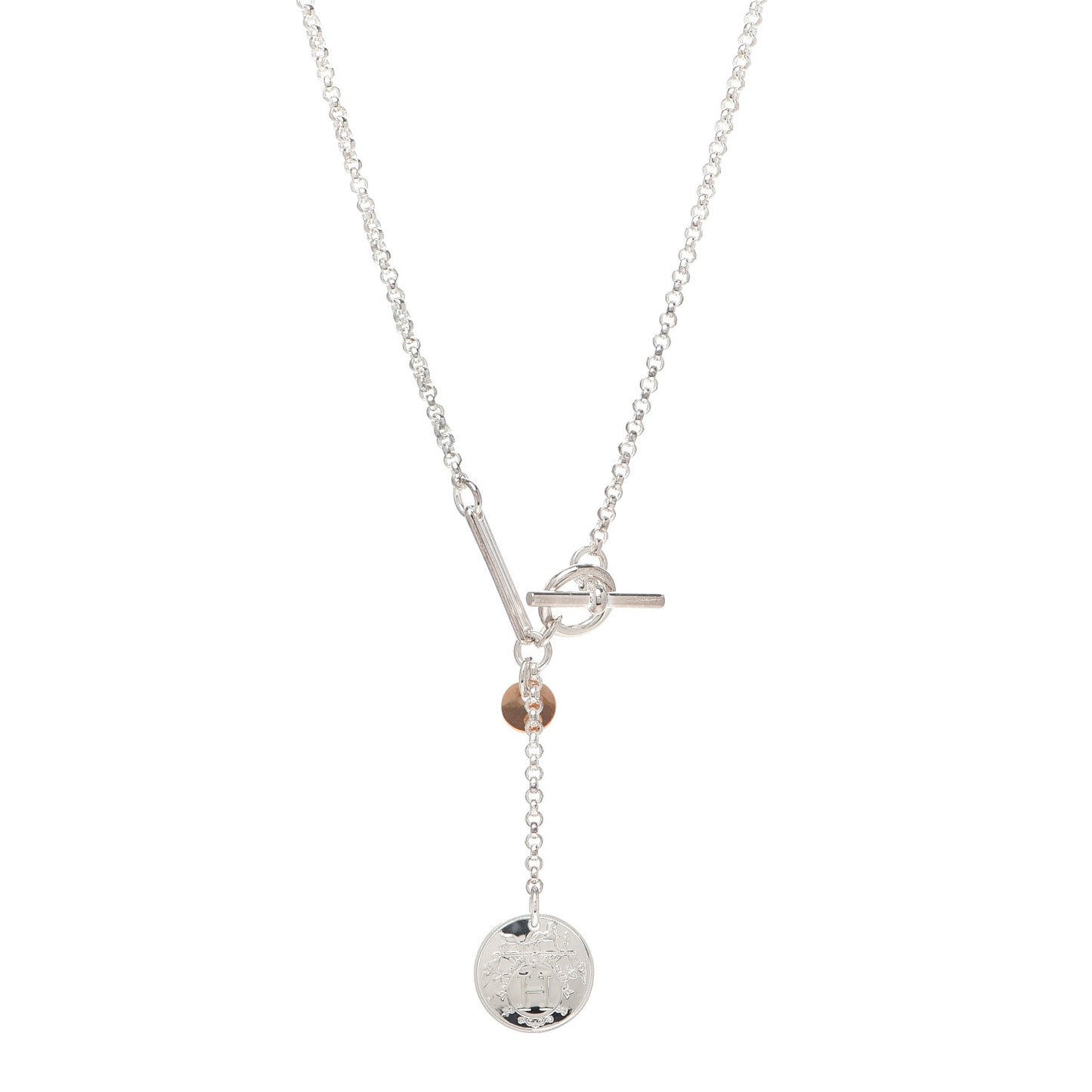 Sterling Silver 18K Rose Gold PM Ex-Libris Pendant Necklace