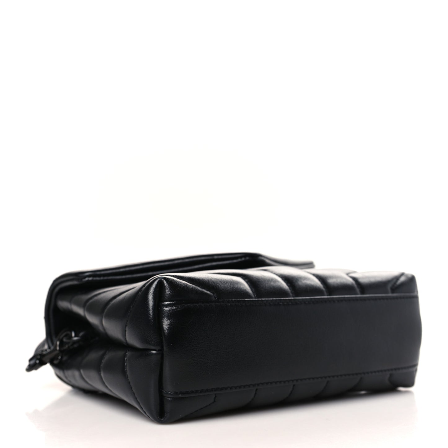 Calfskin Y Quilted Monogram Monochrome Toy Loulou Crossbody Bag Black