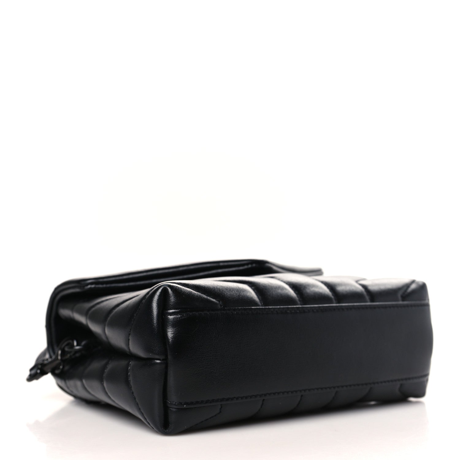 Saint Laurent Calfskin Y Quilted Monogram Monochrome Toy Loulou Crossbody Bag Black 4 of 10