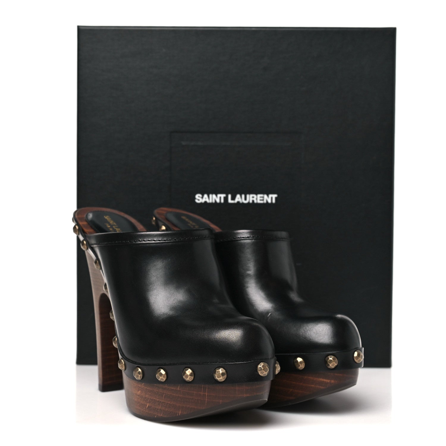 Saint Laurent Smooth Calfskin Camoy Clogs 37.5 Black 10 of 10