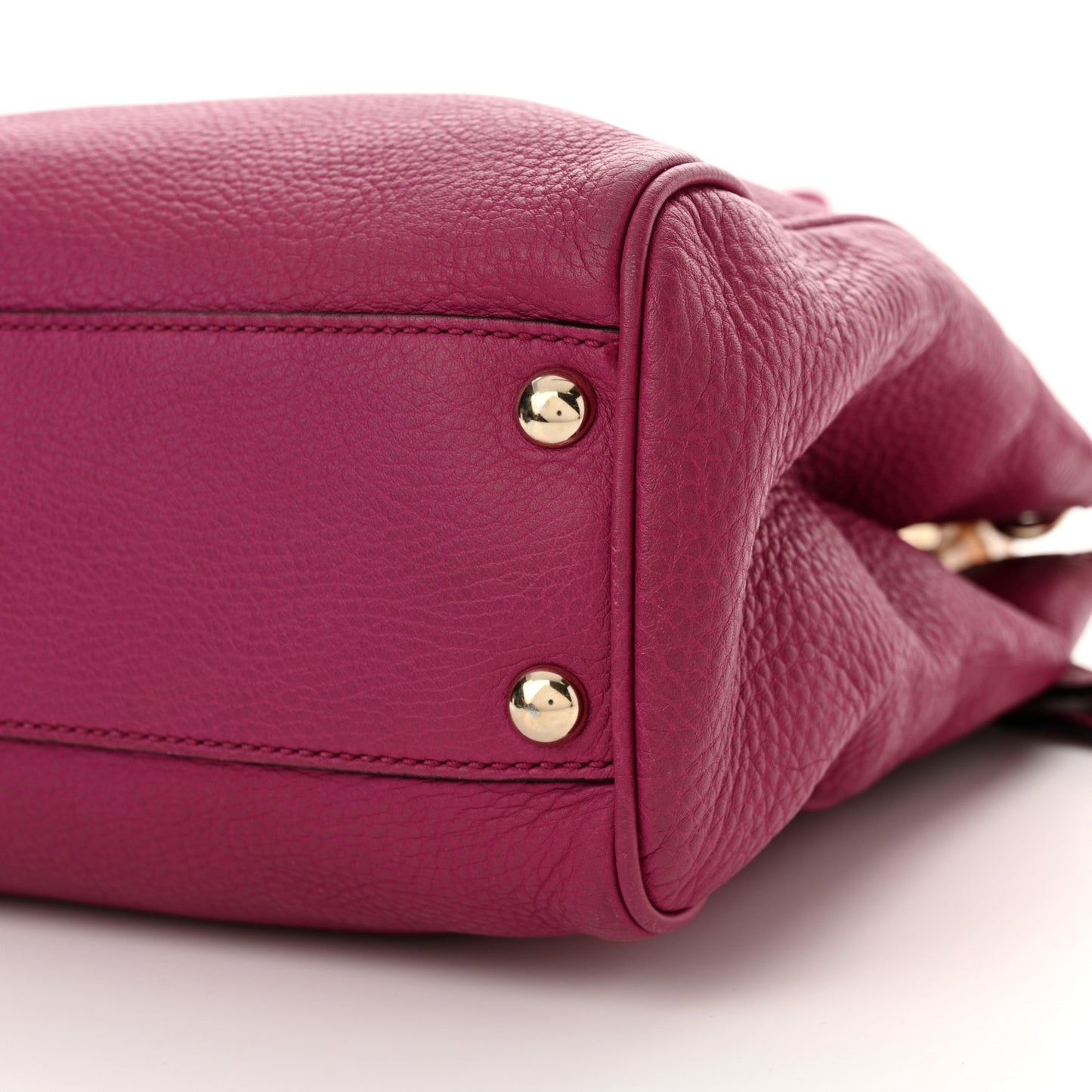 Calfskin Small Bamboo Shopper Tote Bright Bougainvillea