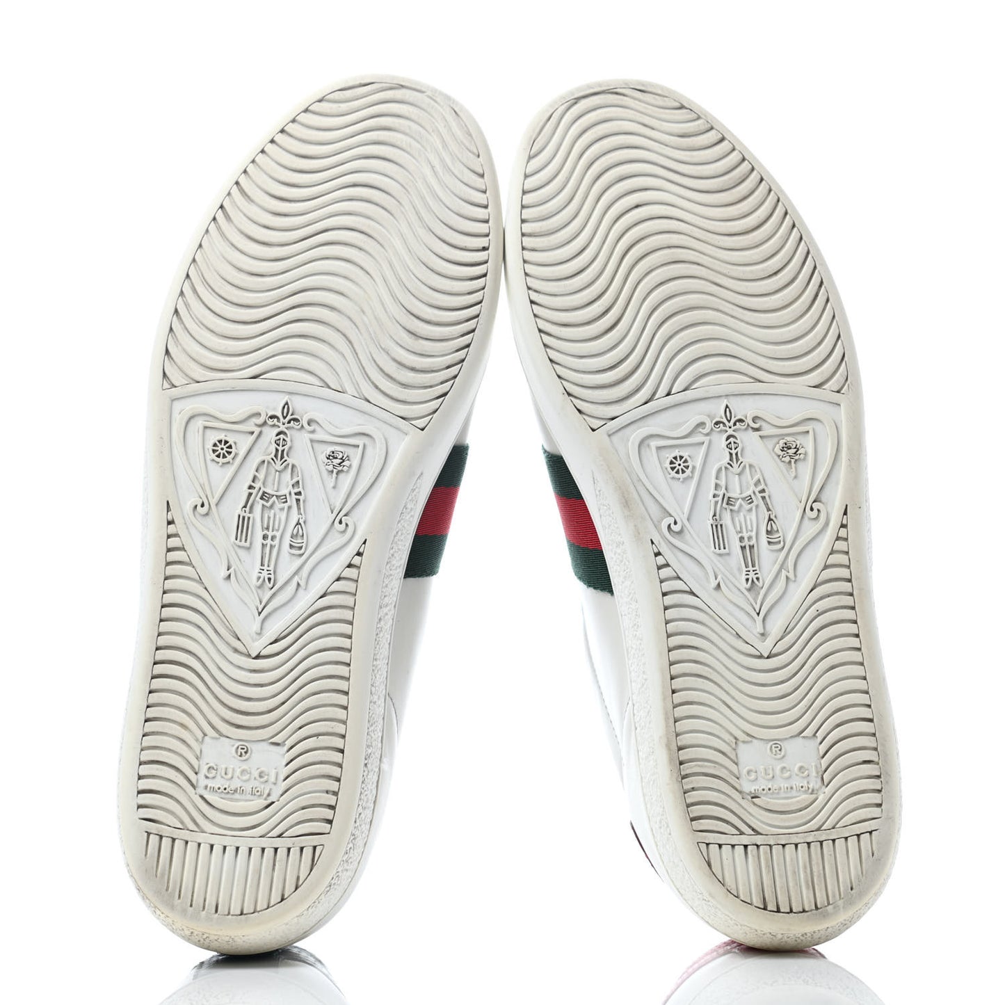 Calfskin Ayers Bee Embroidered Womens Ace Sneakers 39 White Green