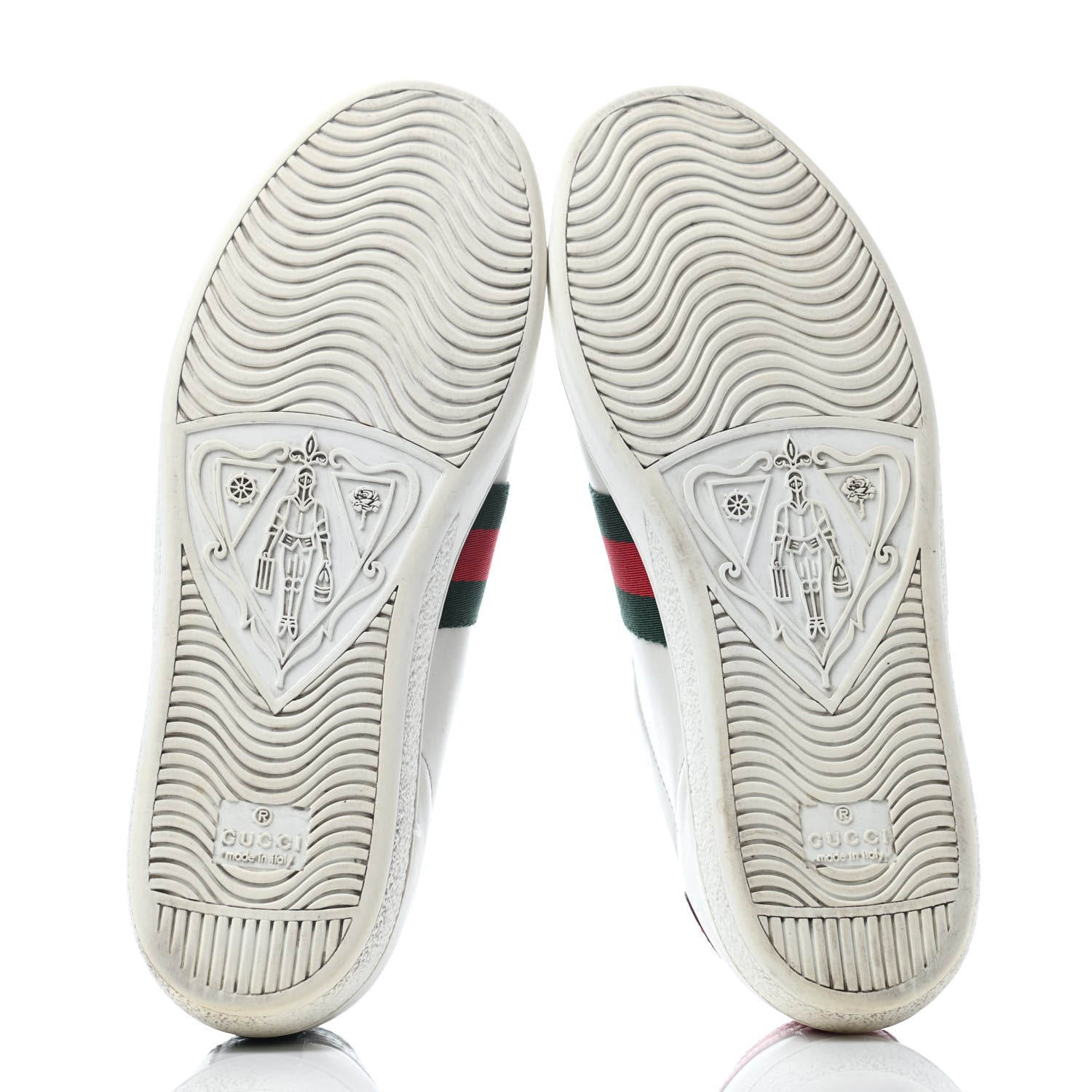 Gucci Calfskin Ayers Bee Embroidered Womens Ace Sneakers 39 White Green 5 of 6