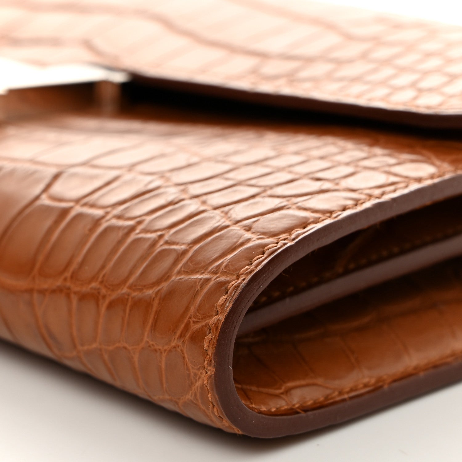 Hermes Matte Alligator Constance Long Wallet To Go Fauve 9 of 11
