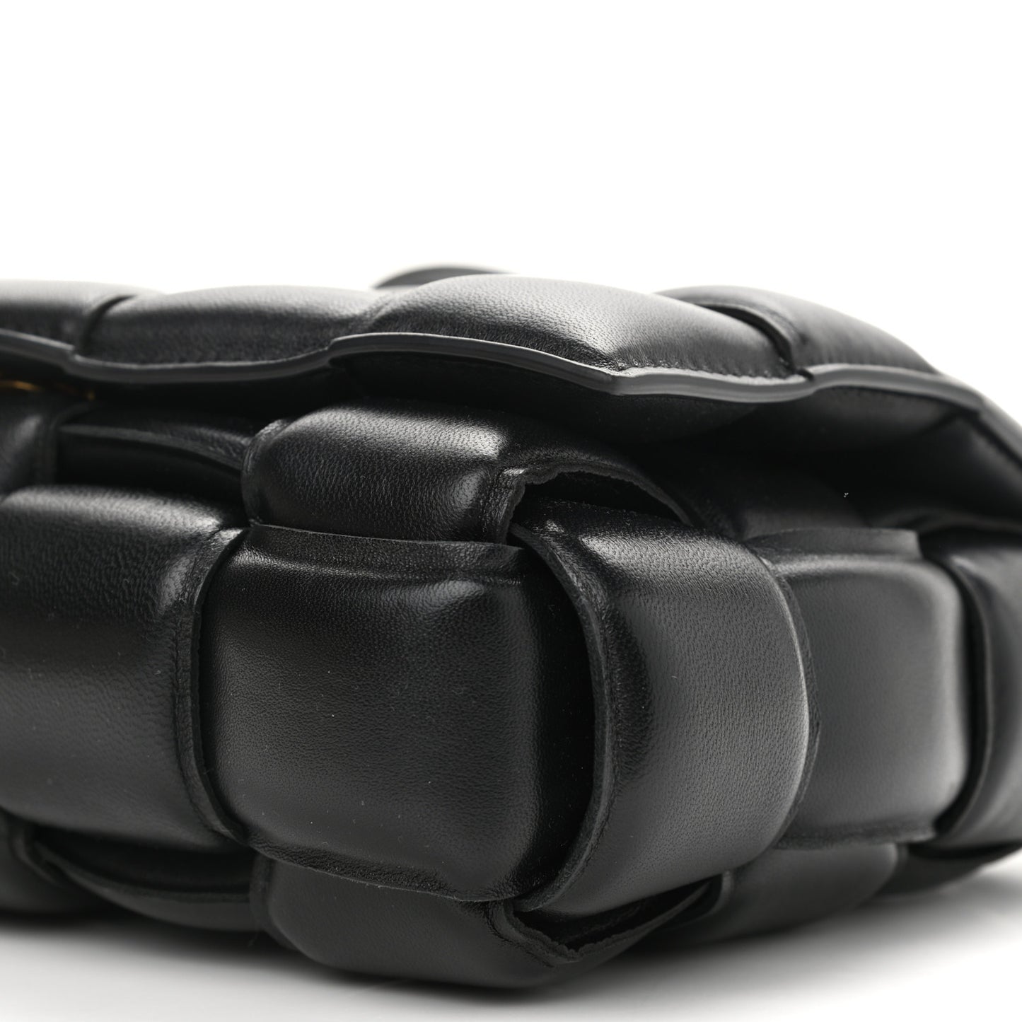 Nappa Maxi Intreccio Padded Cassette Crossbody Bag Black