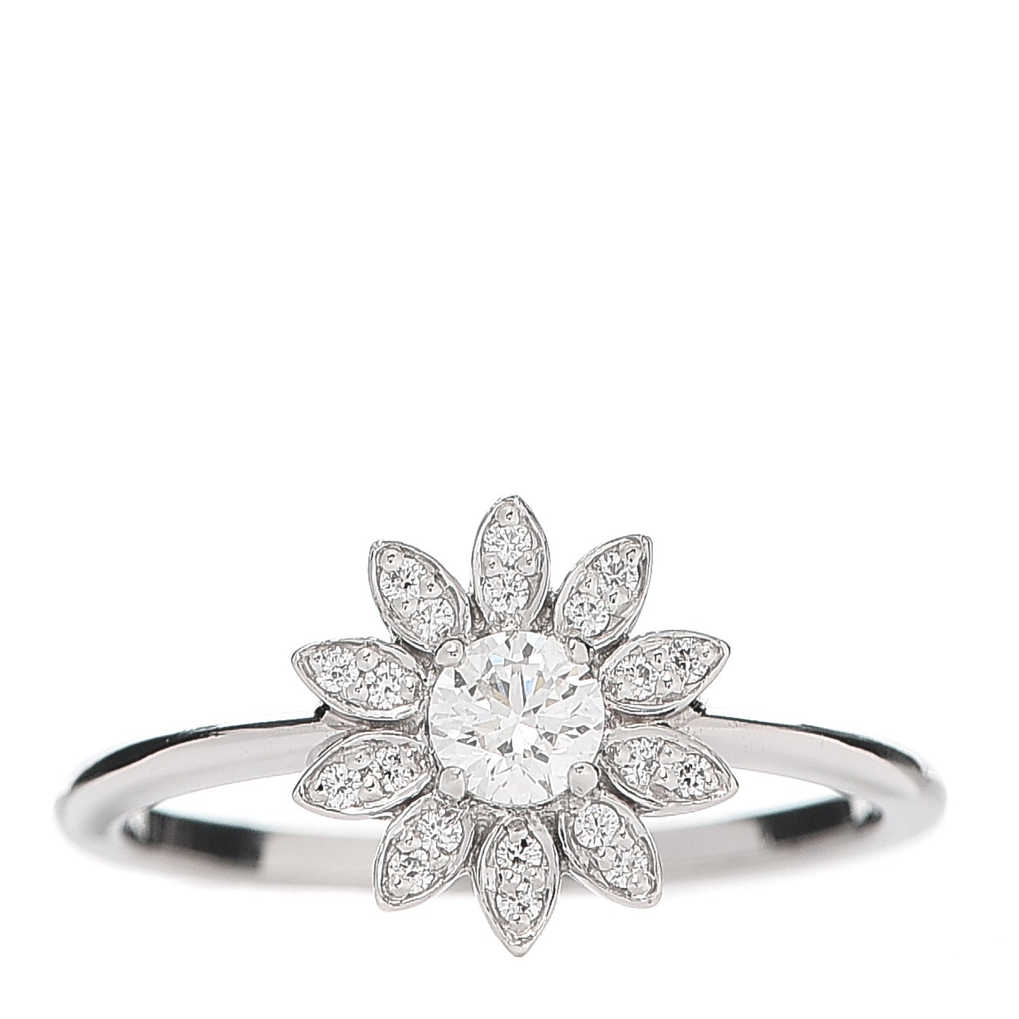 Platinum Diamond Enchant Garden Flower Ring 50 5.5