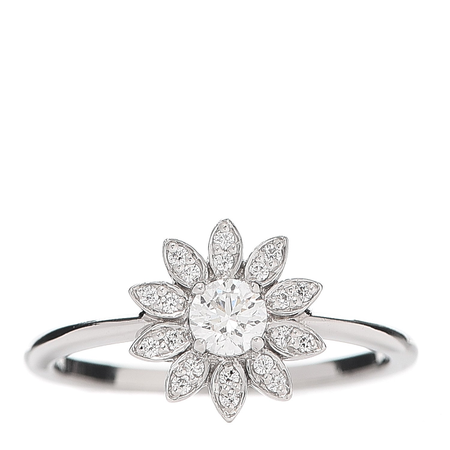 Tiffany Platinum Diamond Enchant Garden Flower Ring 50 5.5 1 of 6