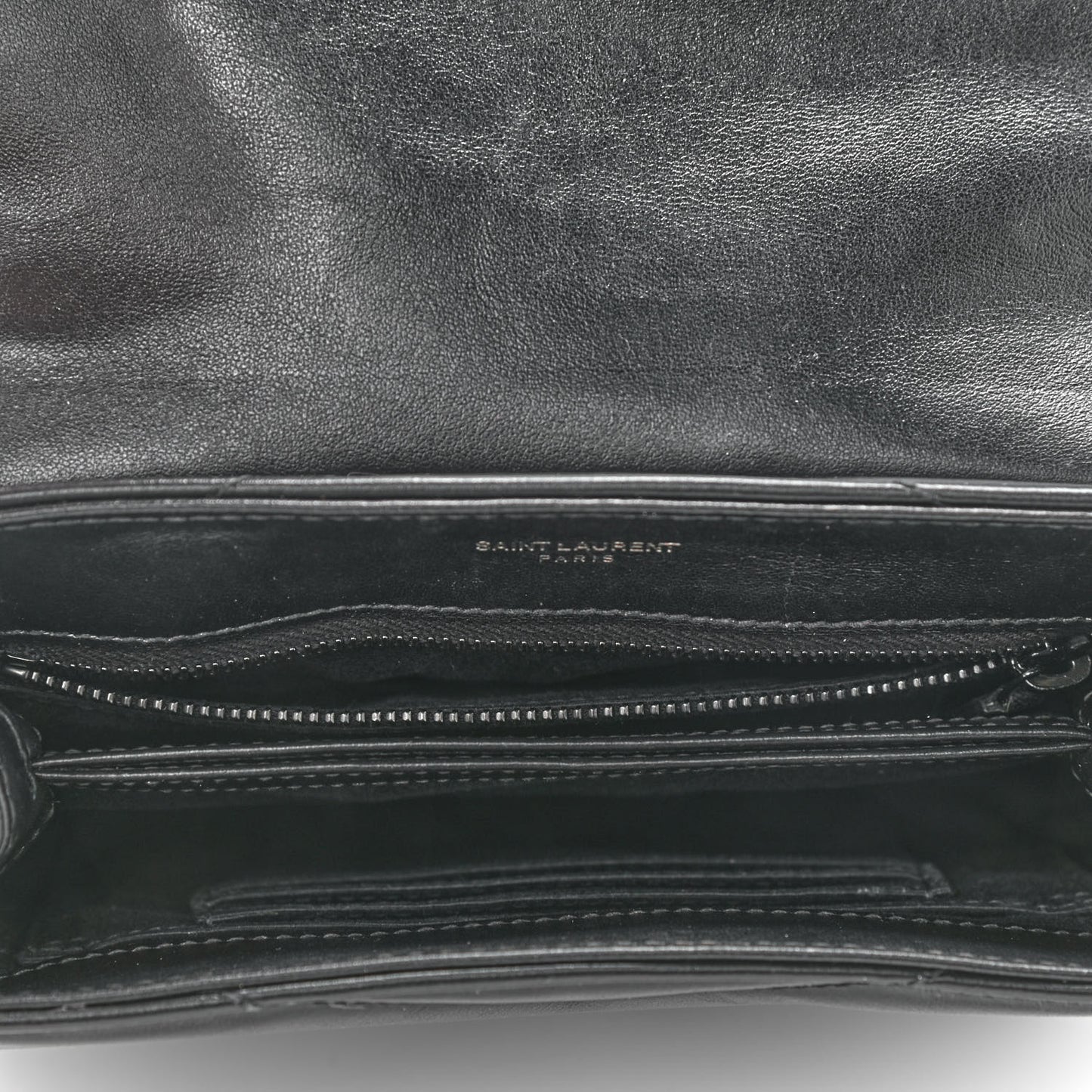 Calfskin Y Quilted Monogram Toy Loulou Crossbody Bag Black