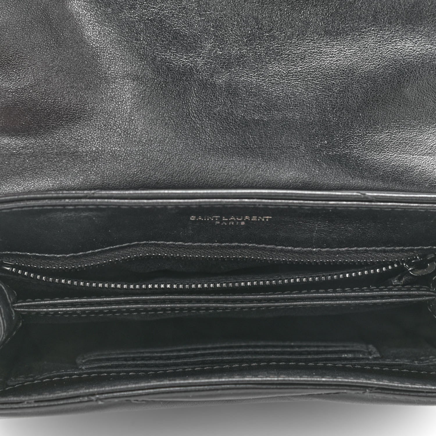 Saint Laurent Calfskin Y Quilted Monogram Toy Loulou Crossbody Bag Black 2 of 11