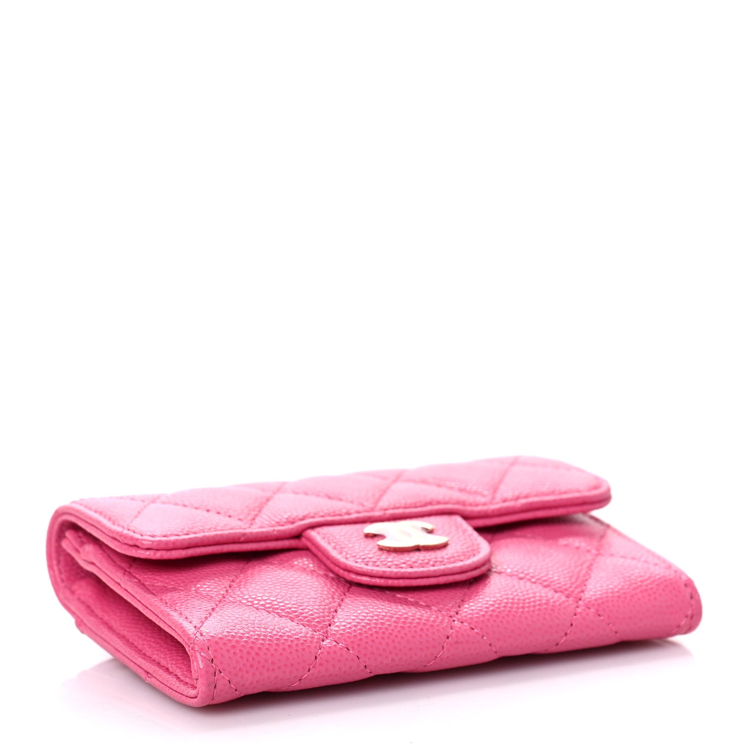Chanel Caviar Quilted Flap Card Holder Wallet Pink 4 of 10