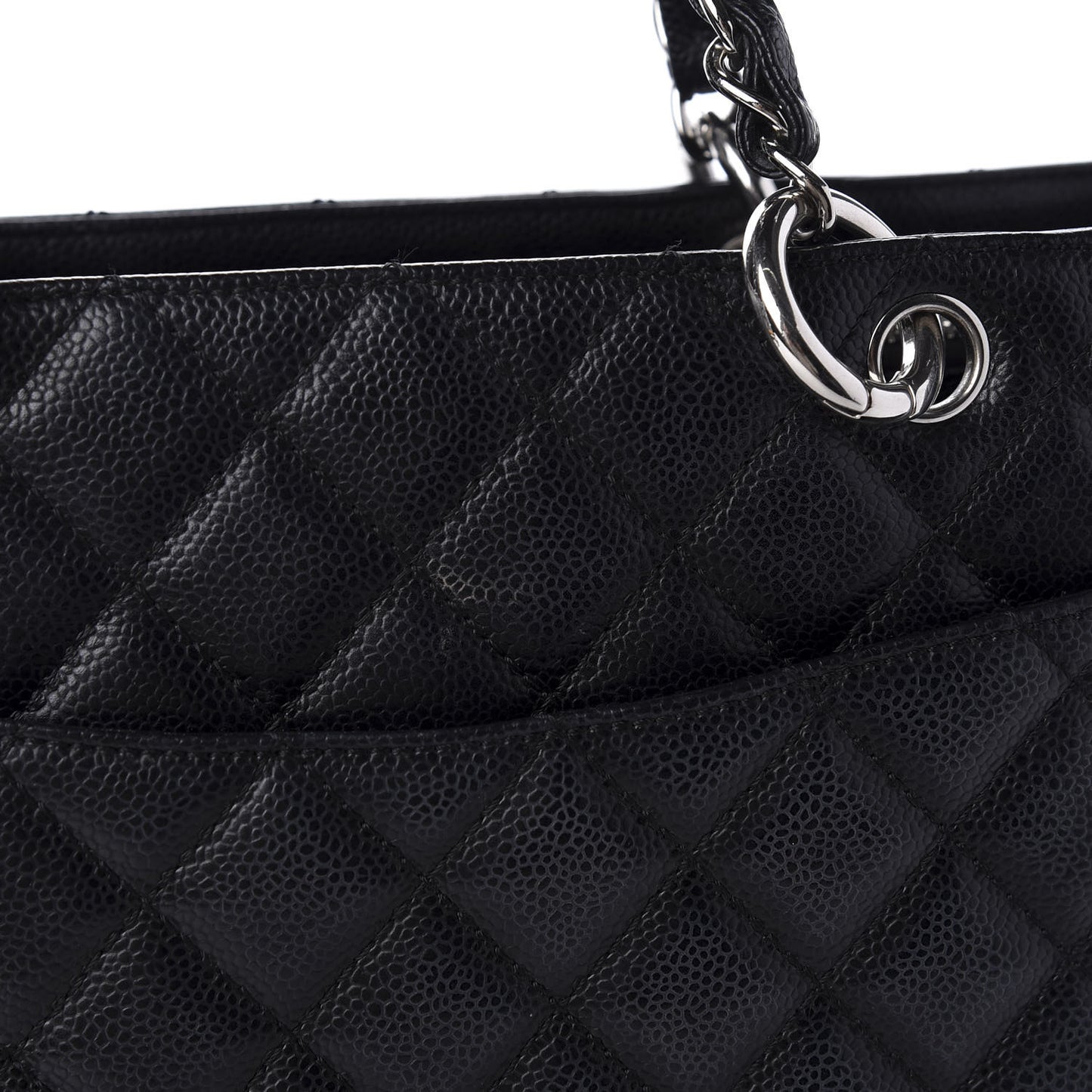 Caviar Quilted Grand Shopping Tote GST Black