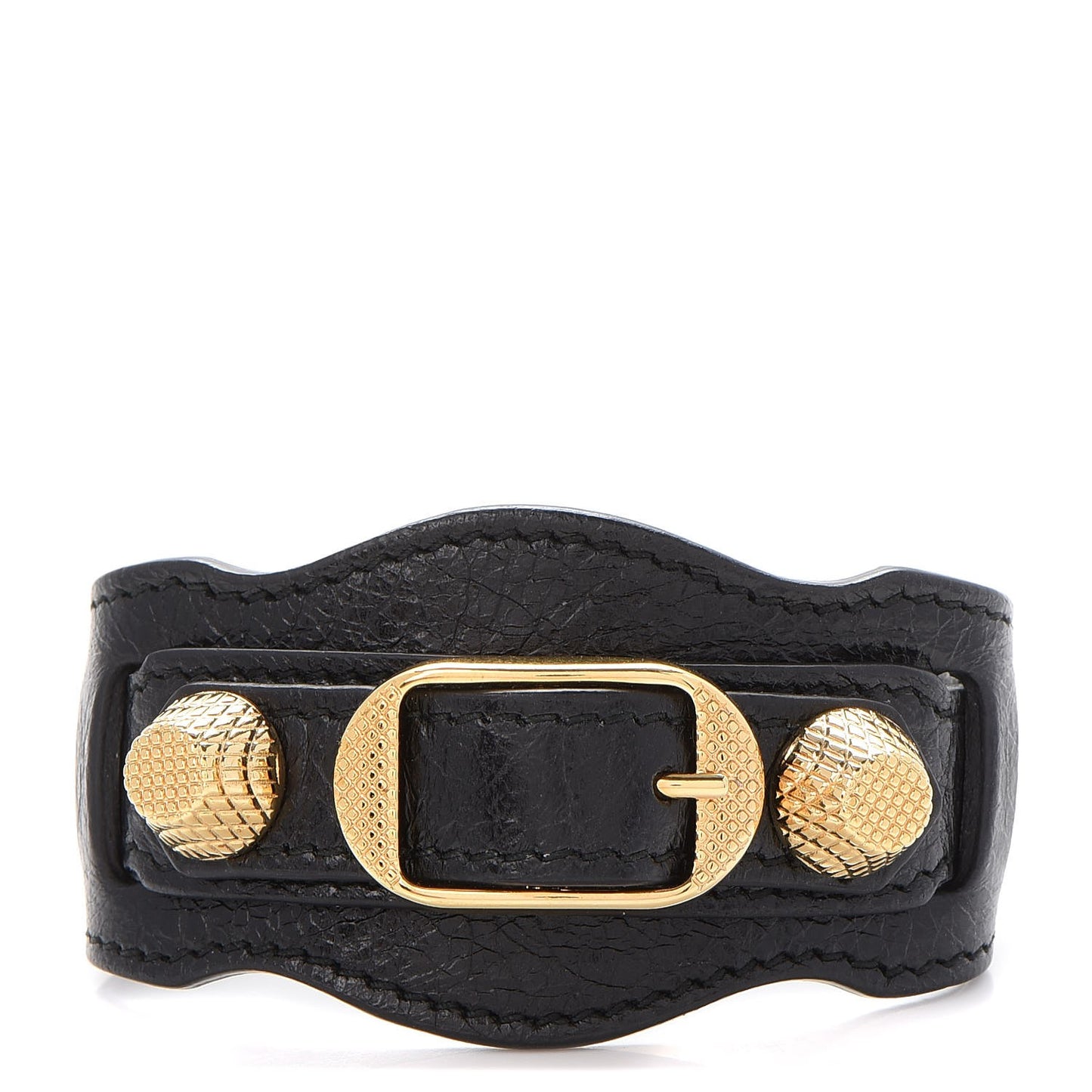 Agneau Arena Giant 12 Gold Hardware Bracelet S Black