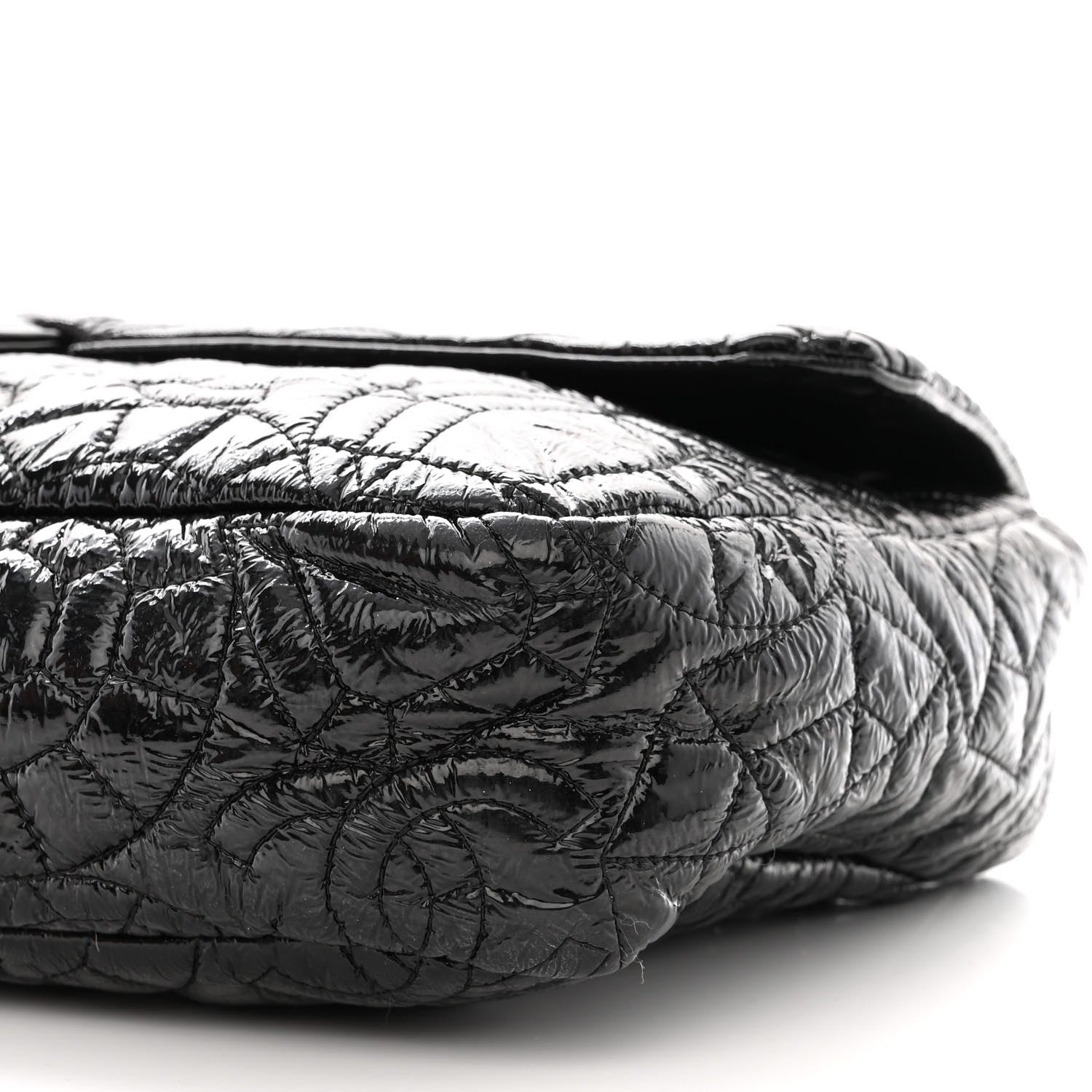 Chanel Vinyl Graphic Edge Flap Black 10 of 11