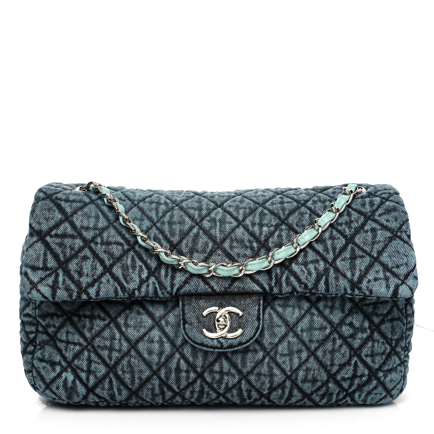 Chanel Denim Quilted Denimpression Flap Blue Black 1 of 10