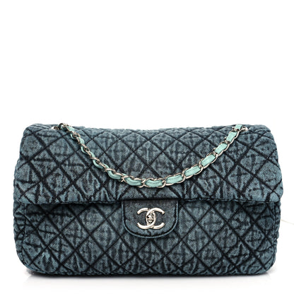 Chanel Denim Quilted Denimpression Flap Blue Black 1 of 10